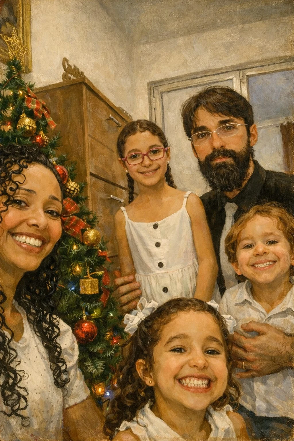 Prisciliano Costa com sua família em um momento de celebração