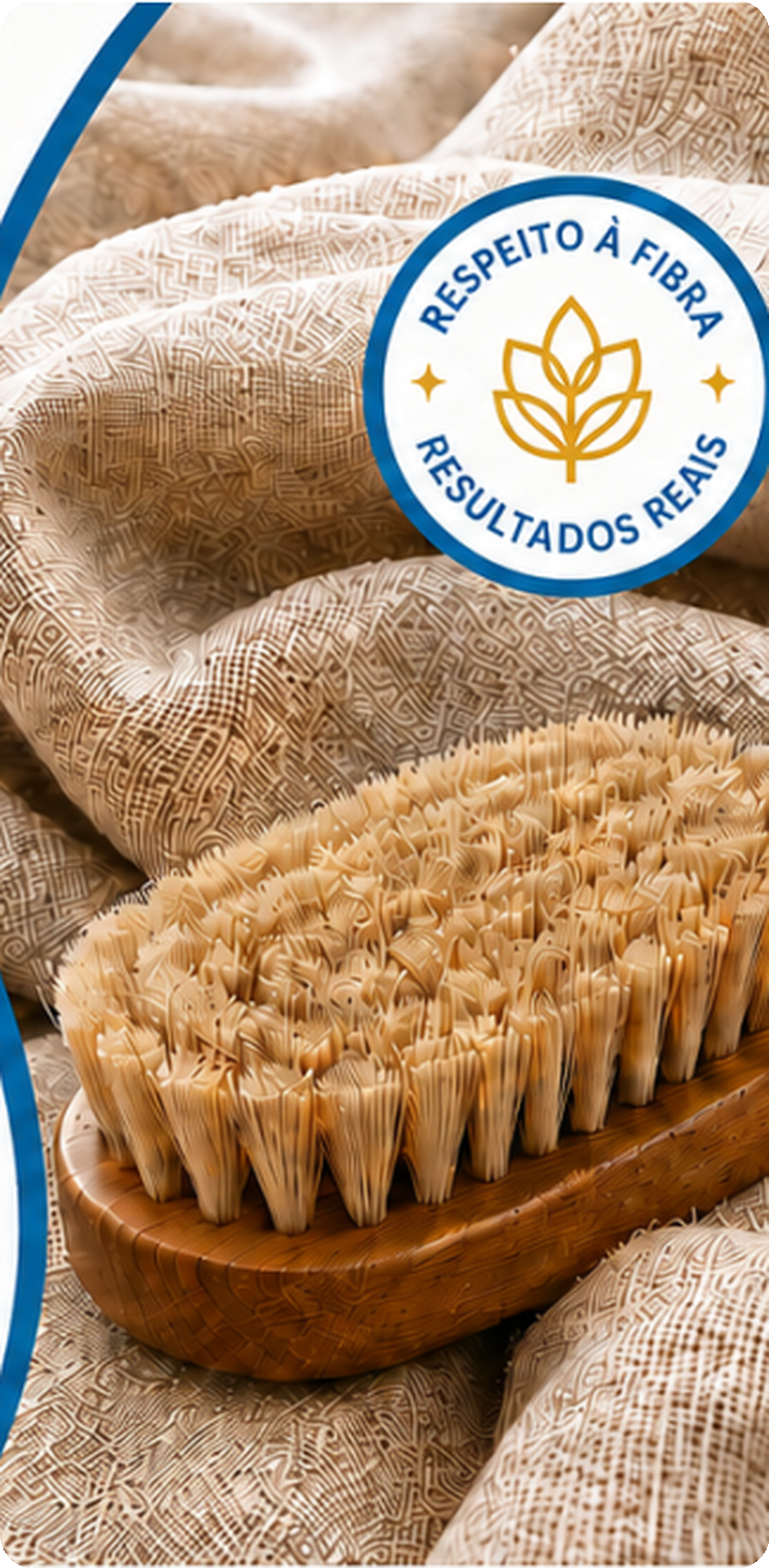 Ilustração de tecido natural e escova profissional